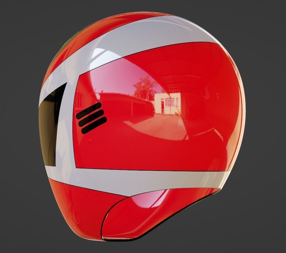 Power Rangers In Space Red Ranger Helmet V2 3D print model_4