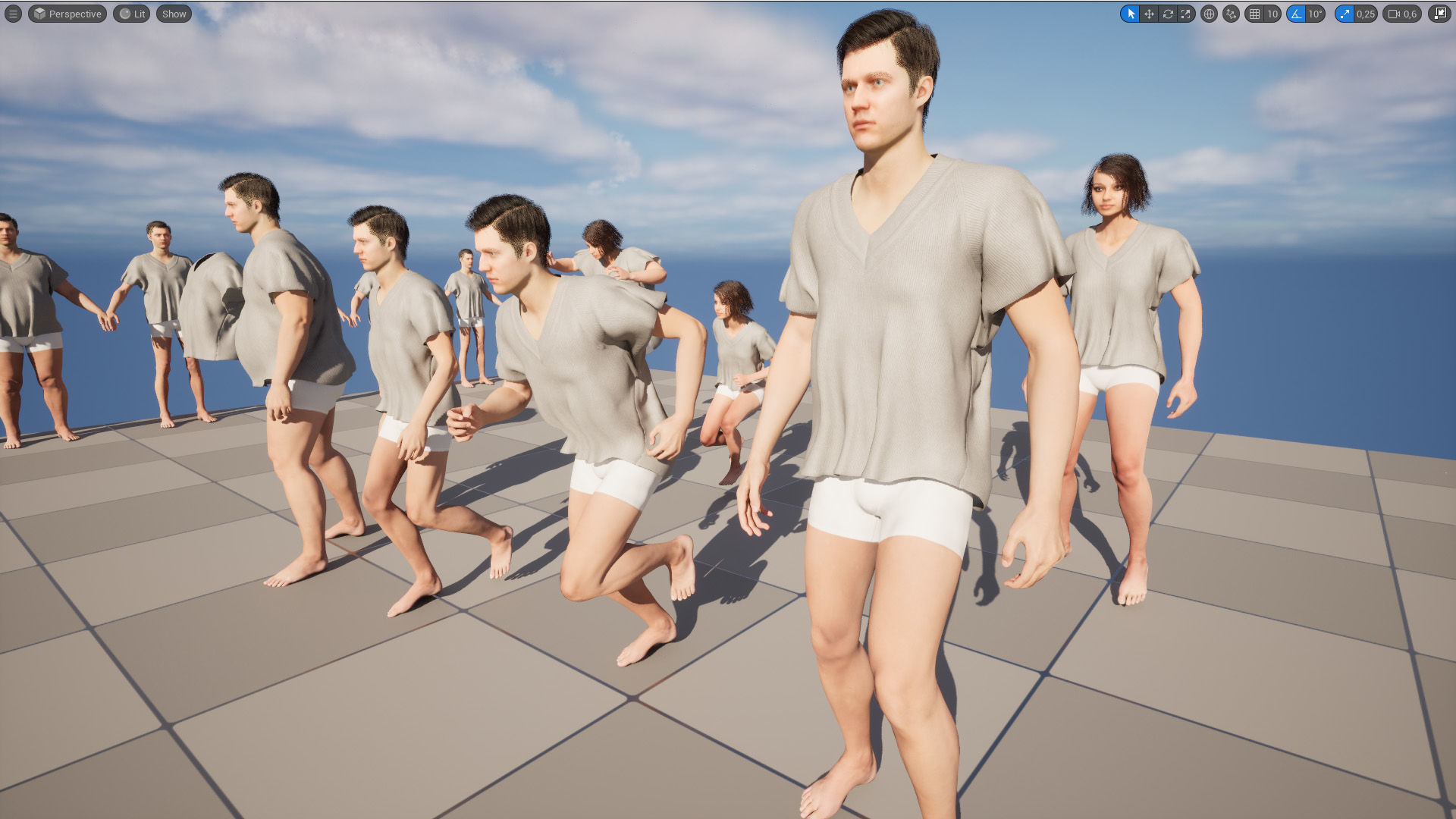 Tshirt 116 - All MH Bodies - UE5 Skeletons - Rigged Low-poly 3D model_12