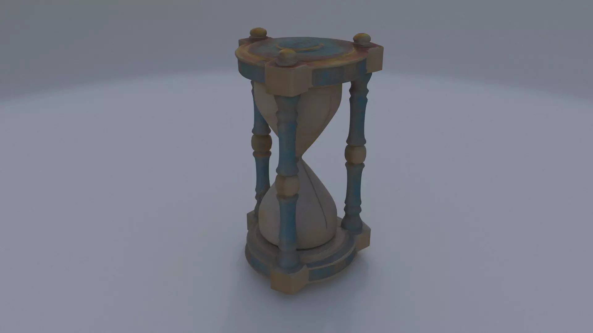 Bronze Mounted Hourglass 3D model_0