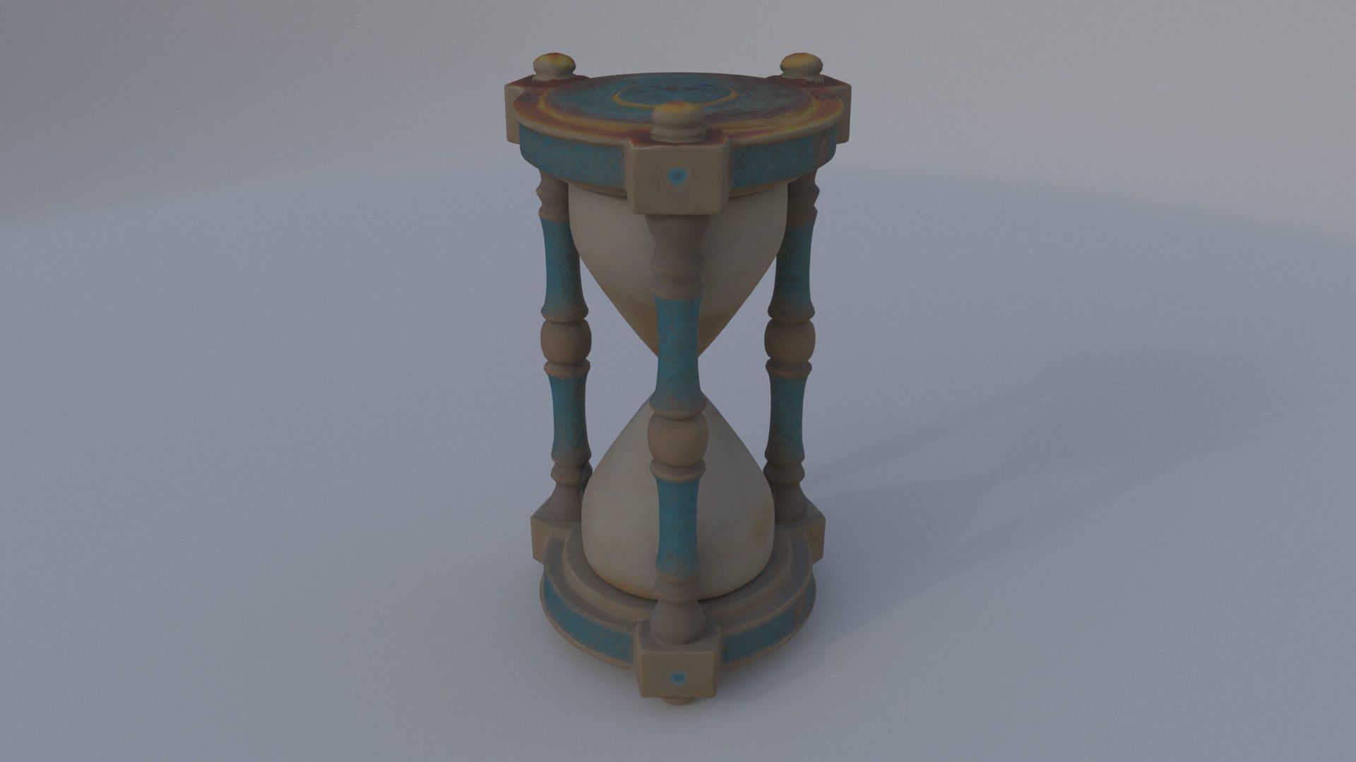 Bronze Mounted Hourglass 3D model_4