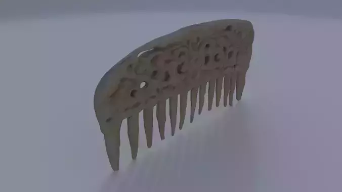 Carved Bone Comb 3D model
