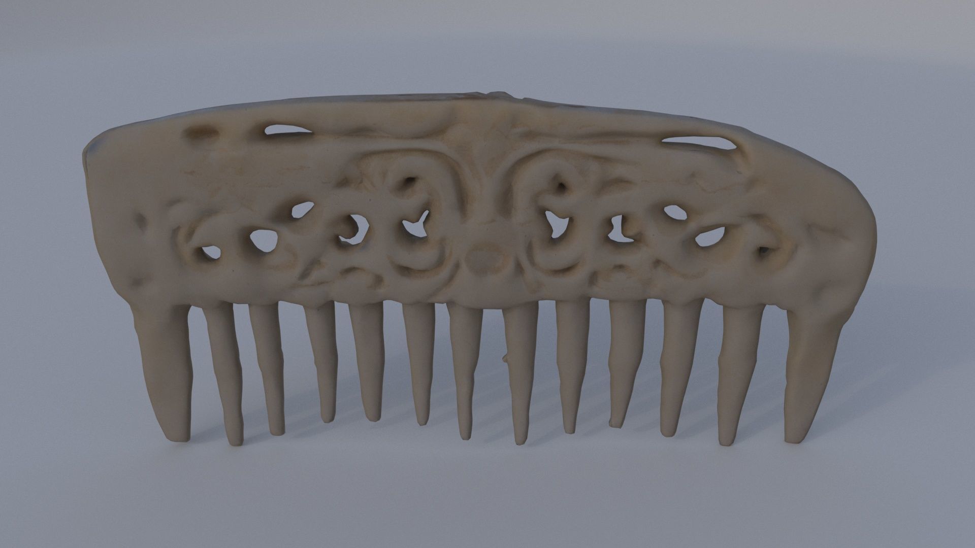 Carved Bone Comb 3D model_4