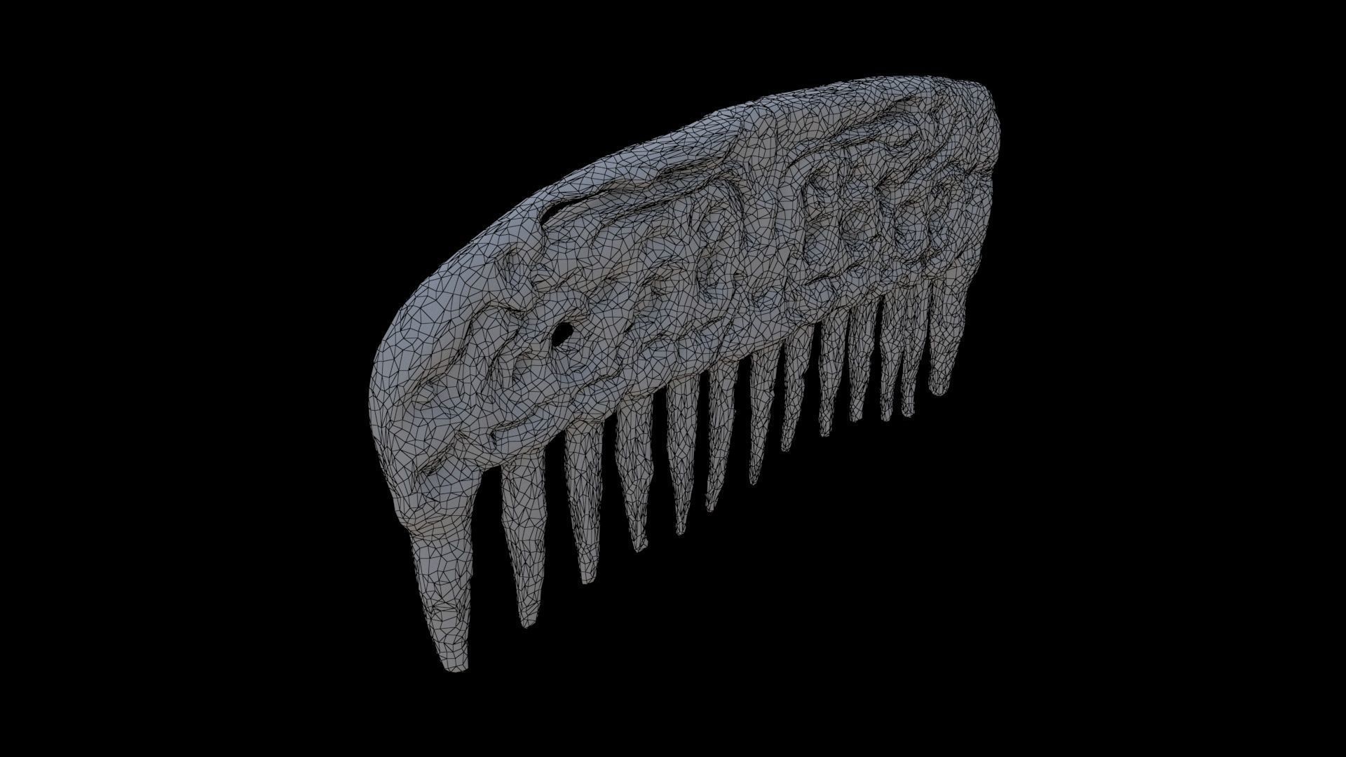 Carved Bone Comb 3D model_5