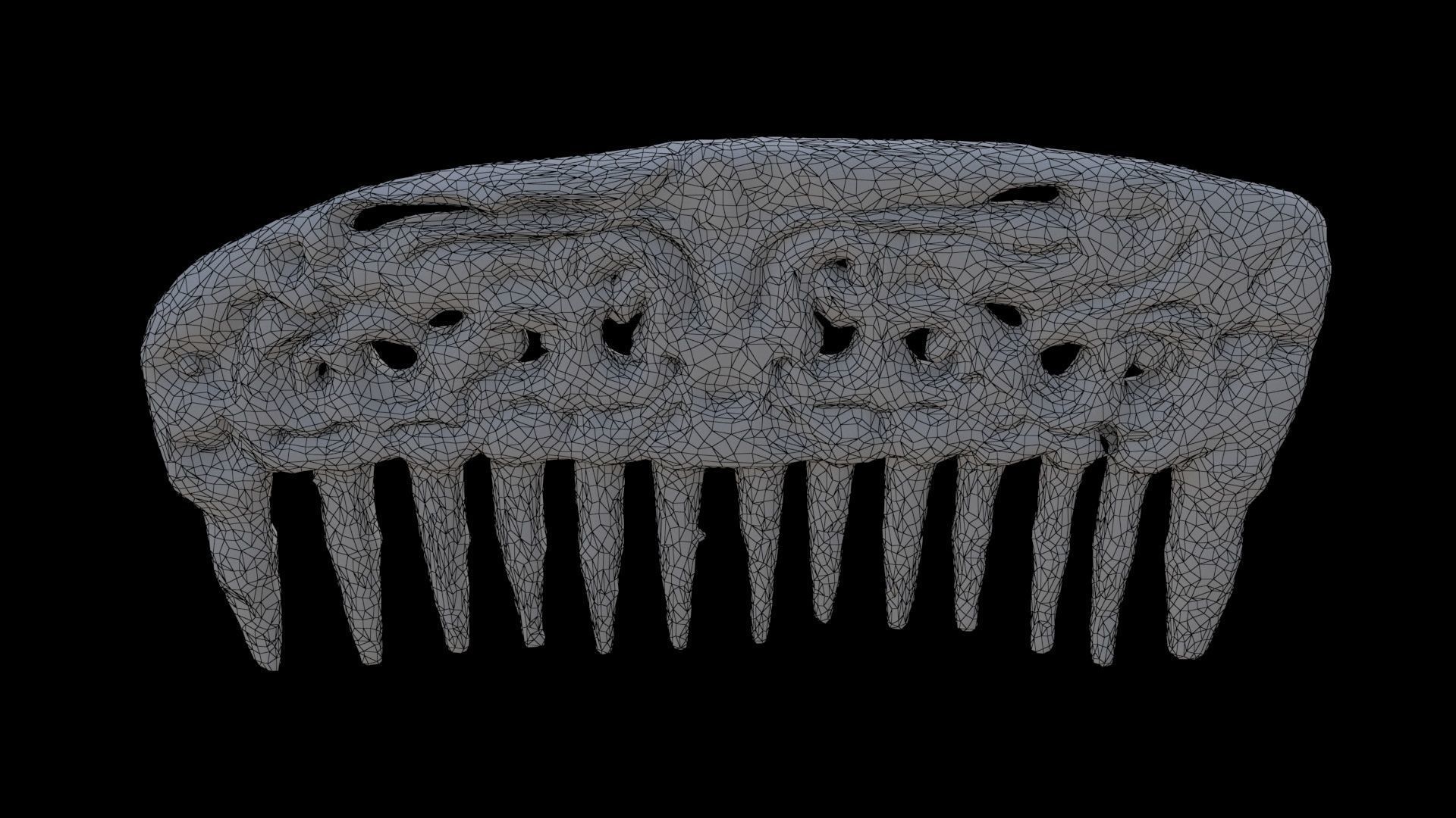 Carved Bone Comb 3D model_6