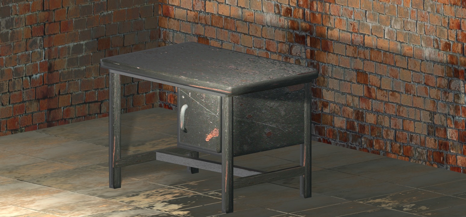 Abundantindianstudytable Low-poly 3D model_3