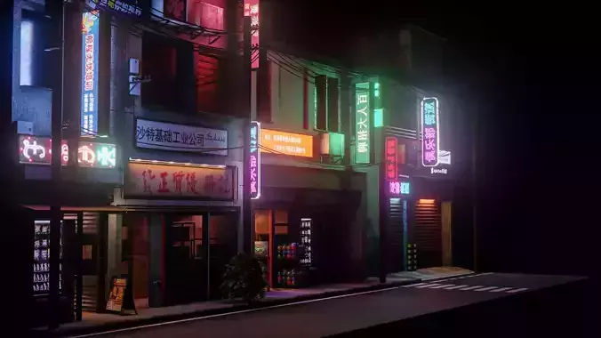 Japanese Street 3D model