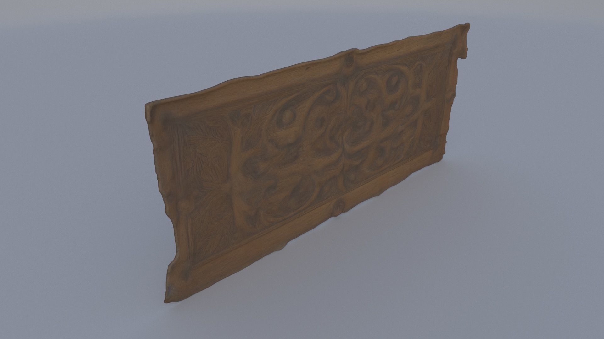 Carved Oak Wall Panel 3D model_3