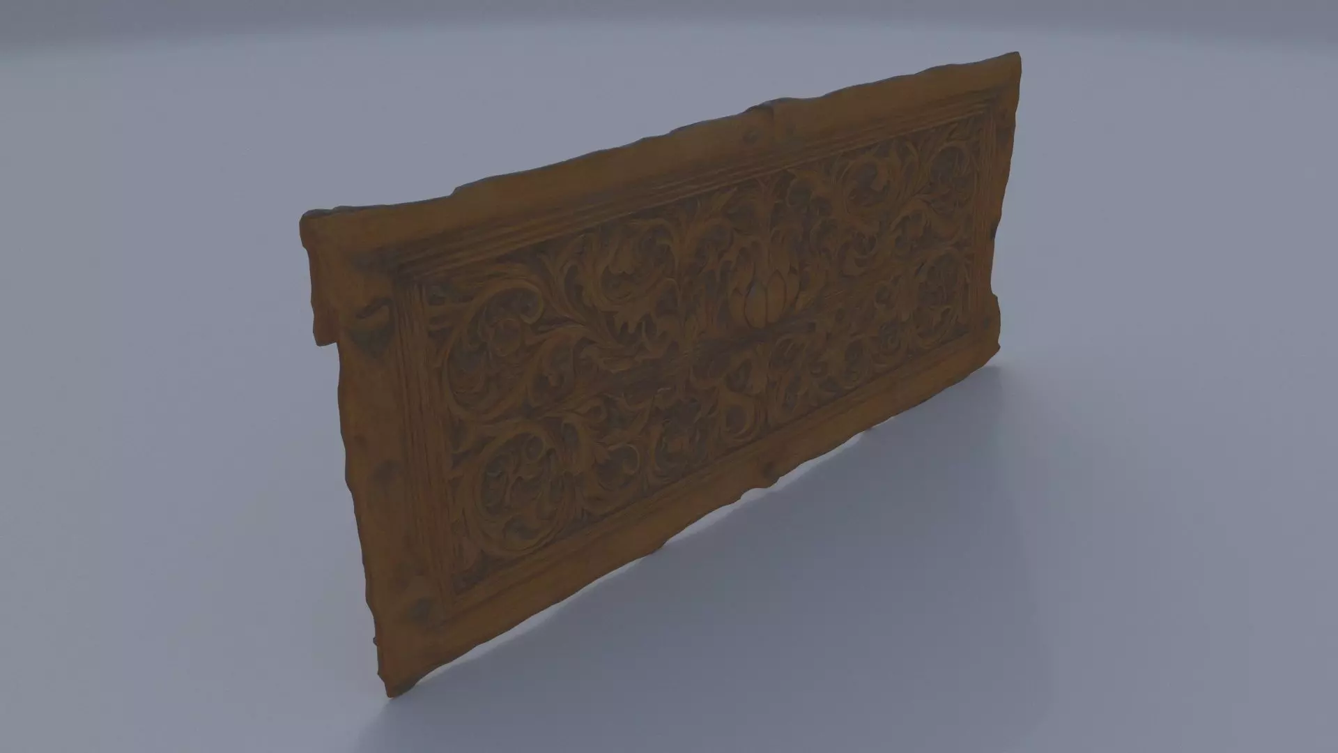 Carved Oak Wall Panel 3D model_0