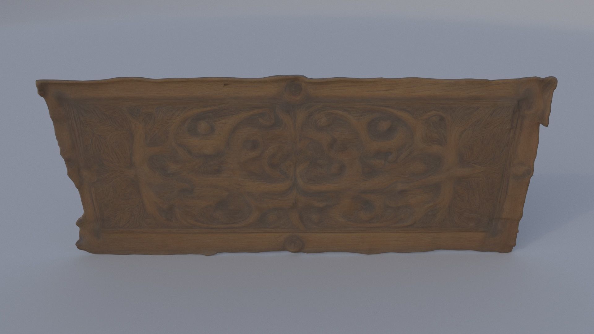 Carved Oak Wall Panel 3D model_4