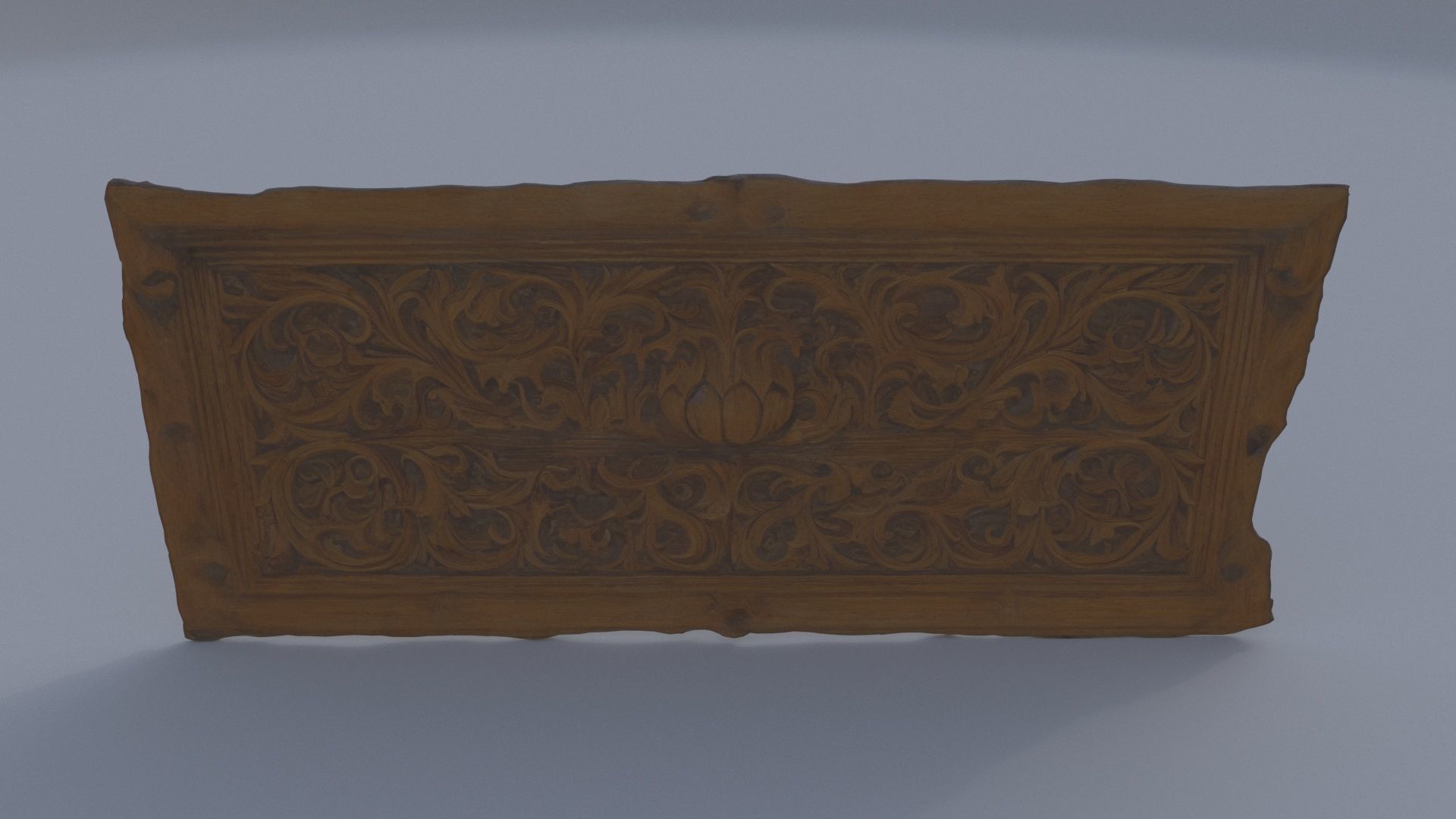 Carved Oak Wall Panel 3D model_1