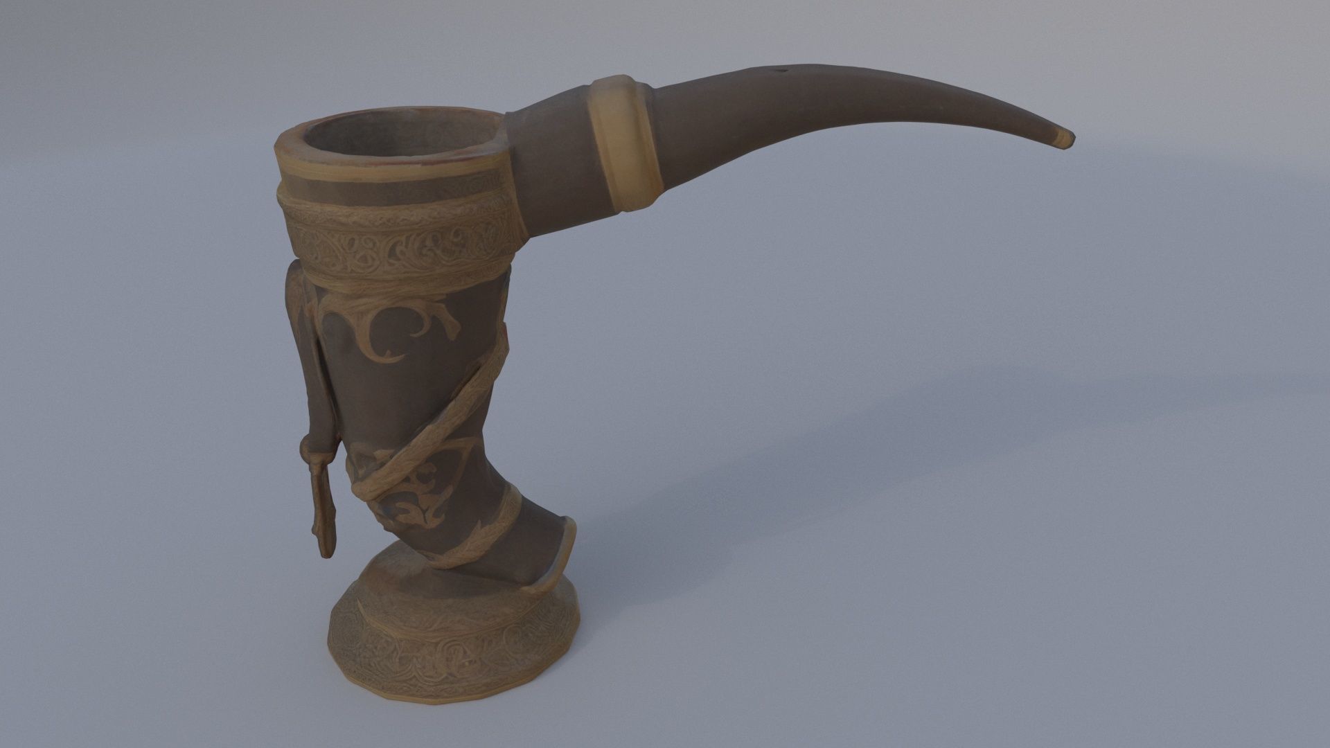 Ceremonial Drinking Horn 3D model_4