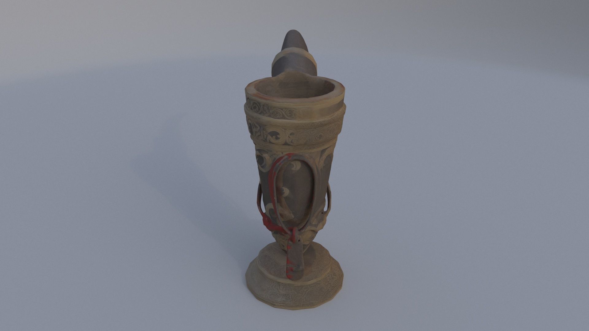 Ceremonial Drinking Horn 3D model_2