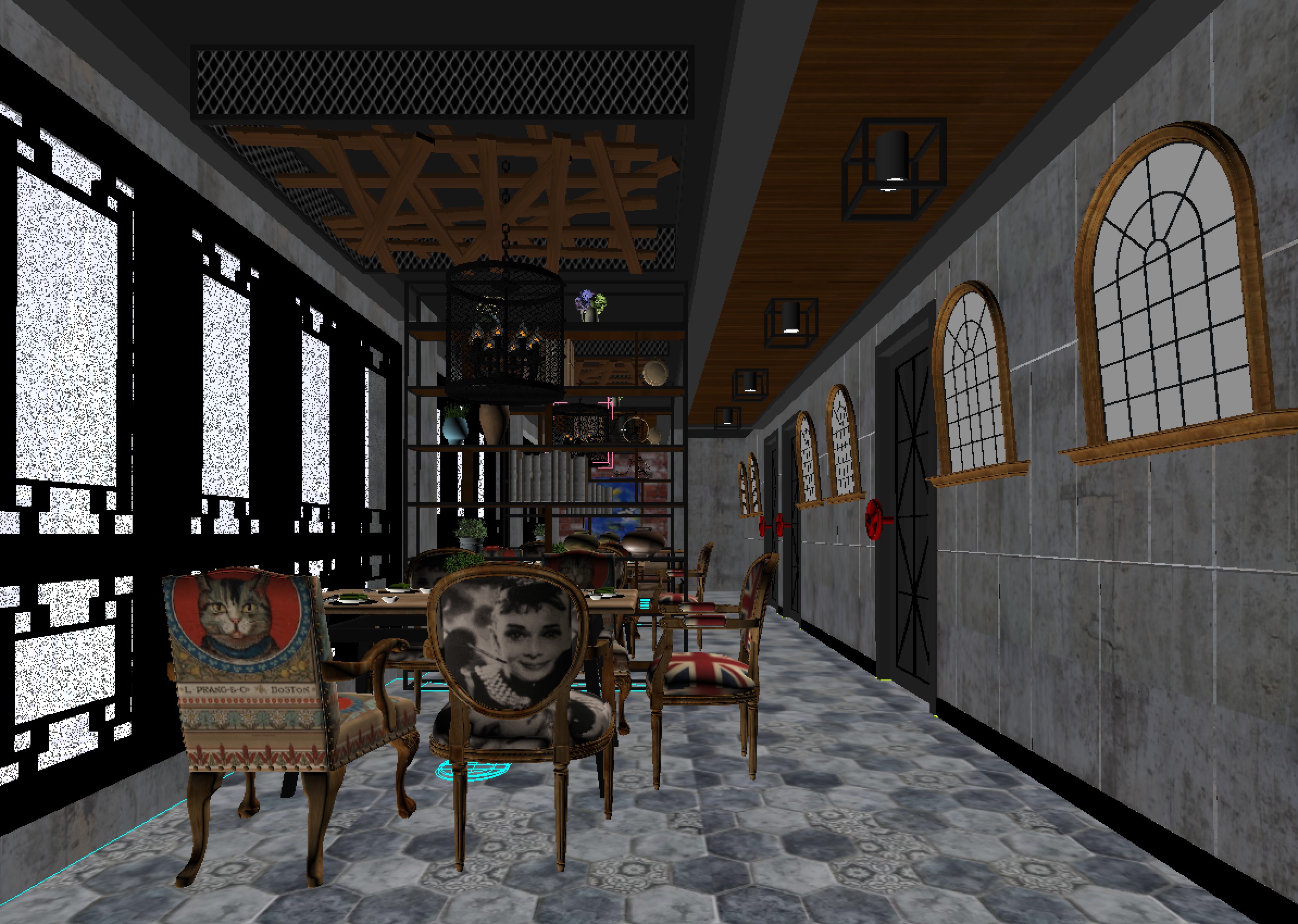 restaurant interior scenes 3D model_1