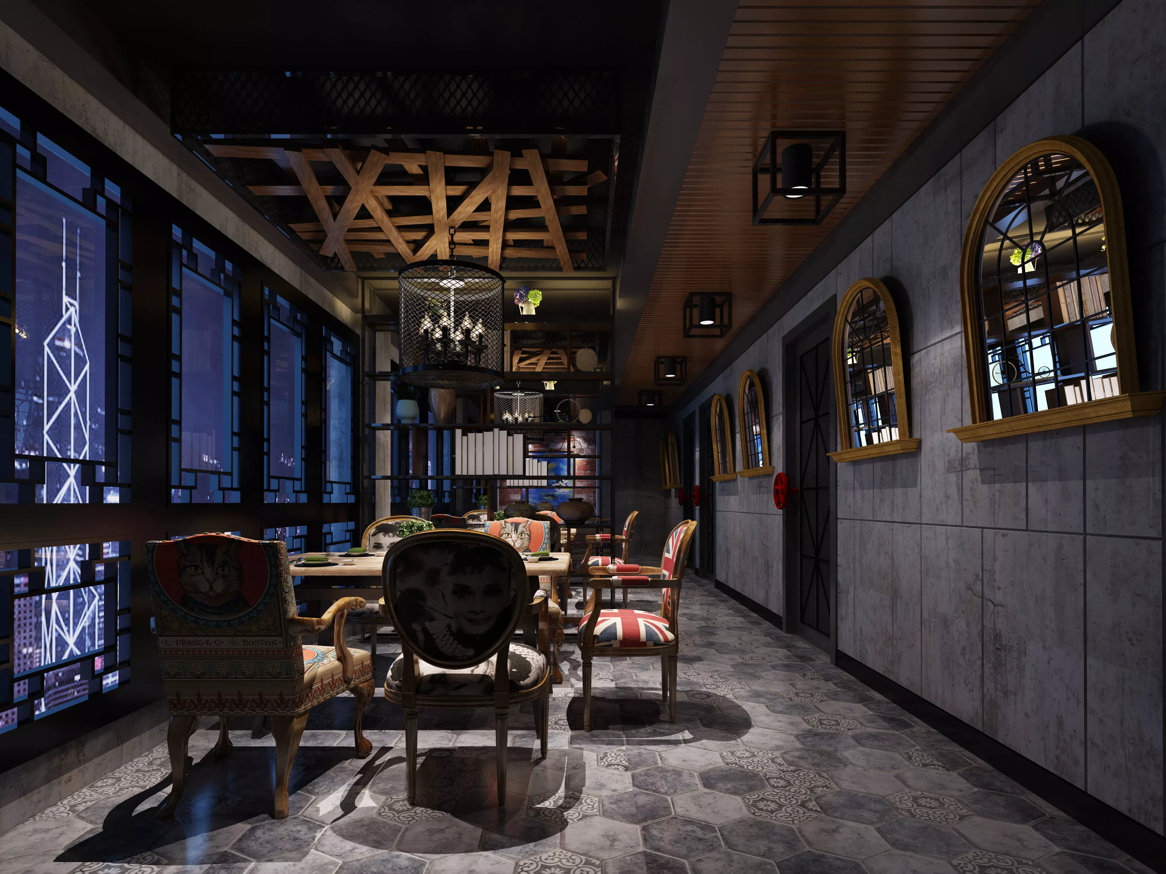 restaurant interior scenes 3D model_0