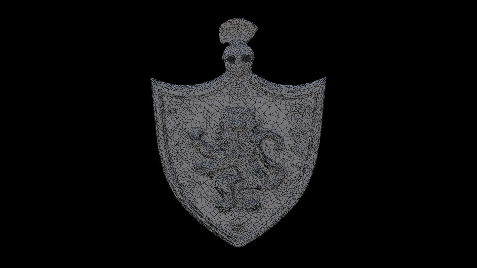 Crested Family Shield 3D model_6