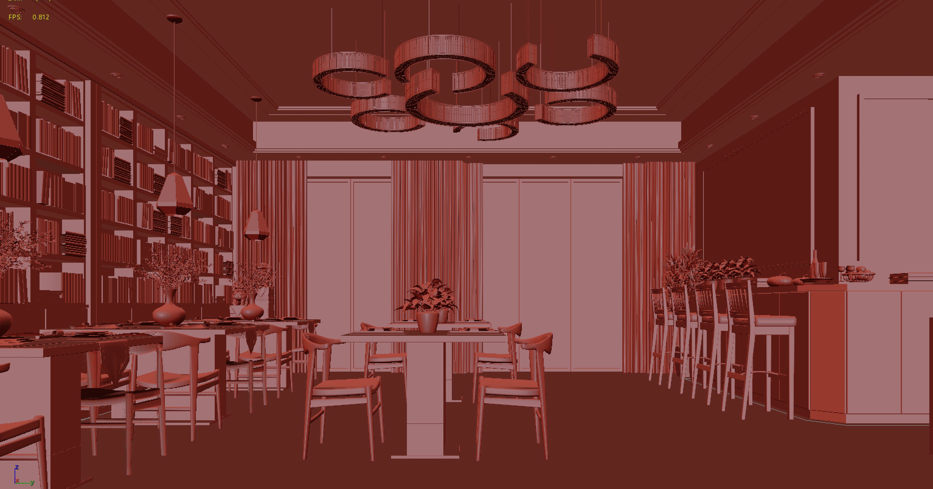 restaurant interior scenes 3D model_4