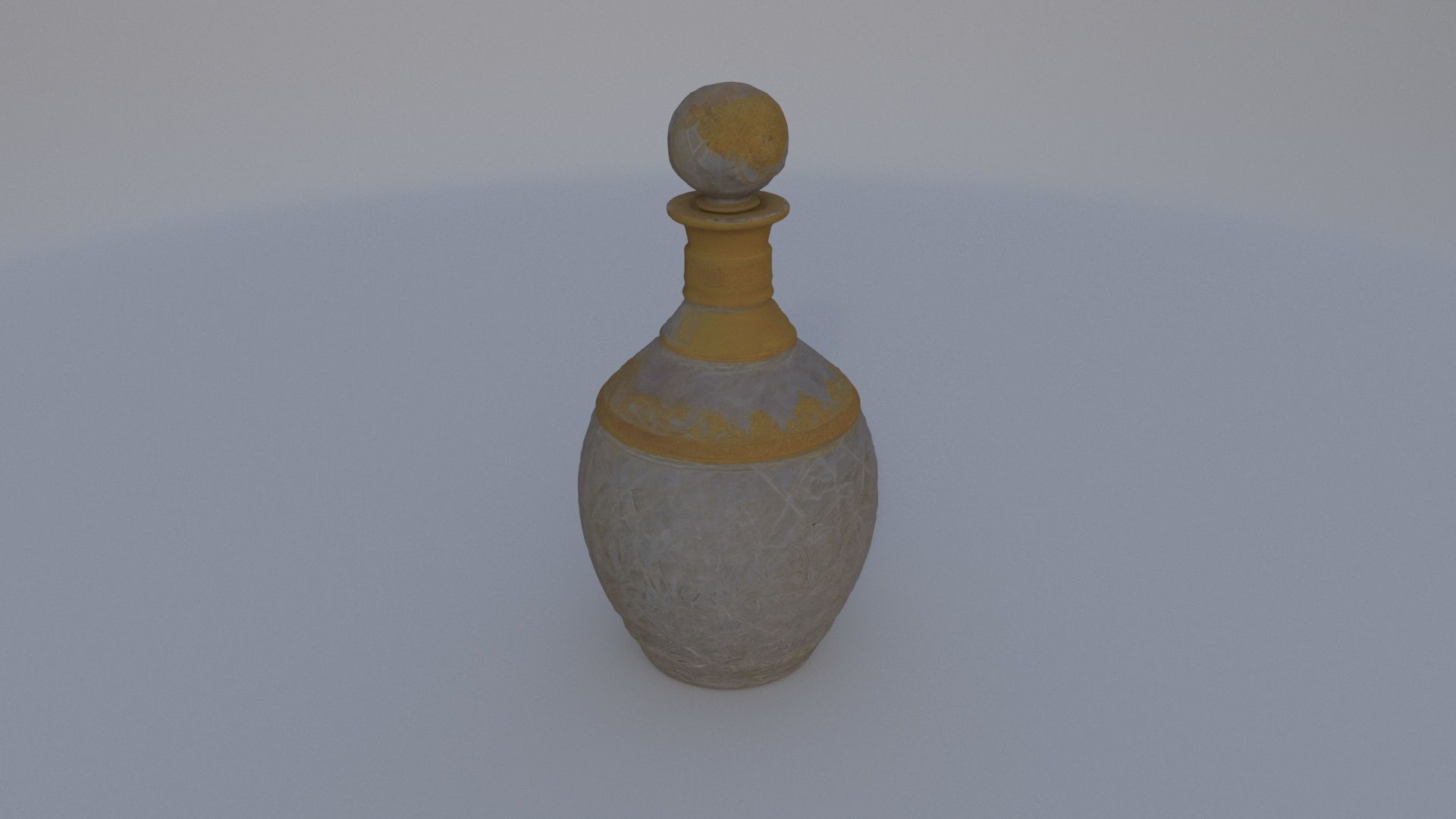 Crystal Decanter with Golden Lid 3D model_3