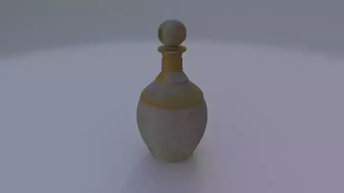 Crystal Decanter with Golden Lid 3D model