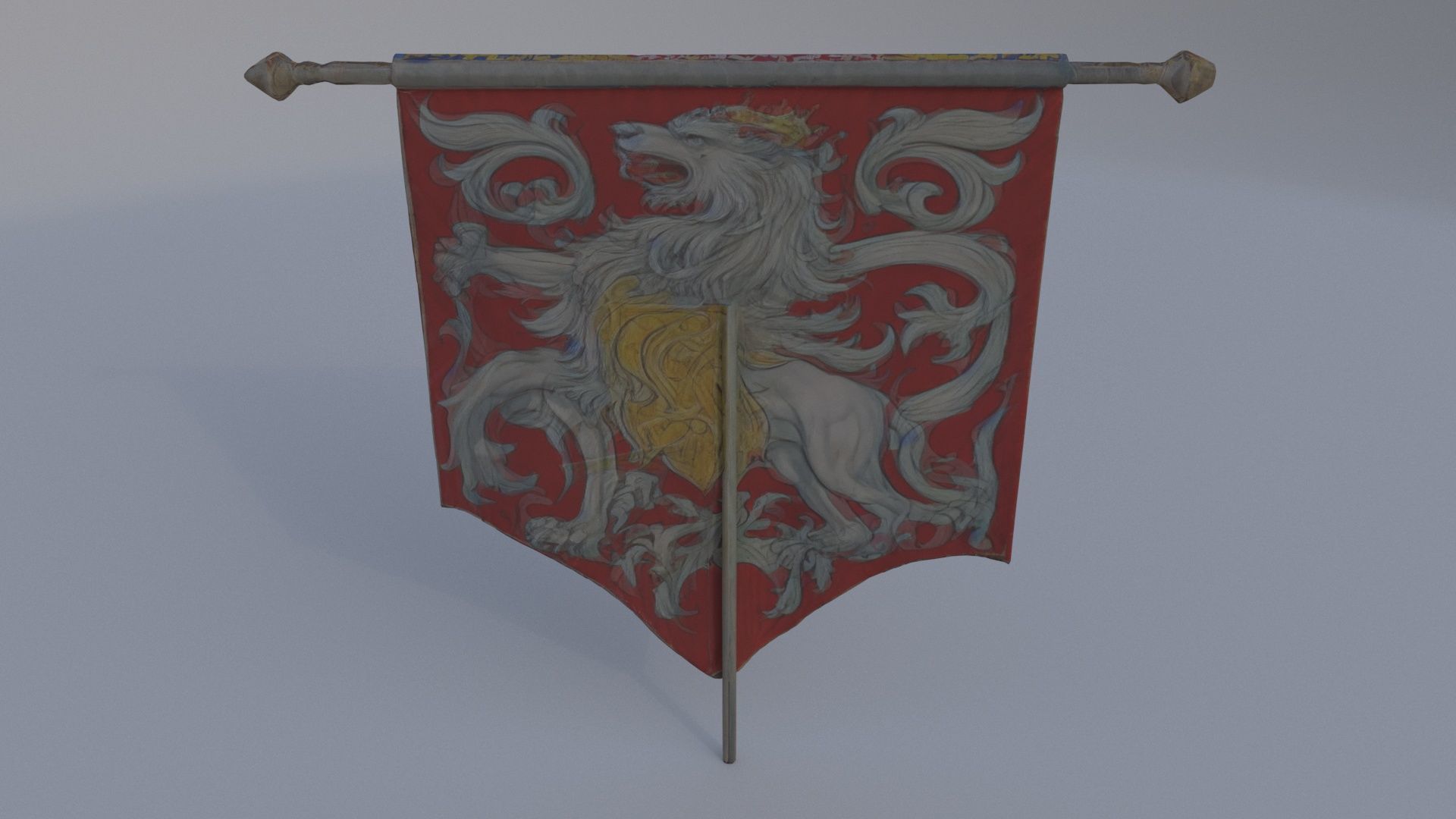 Decorative Heraldic Banner 3D model_2