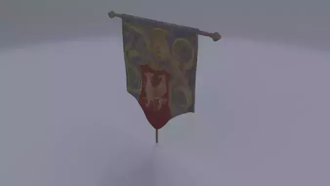 Decorative Heraldic Banner 3D model