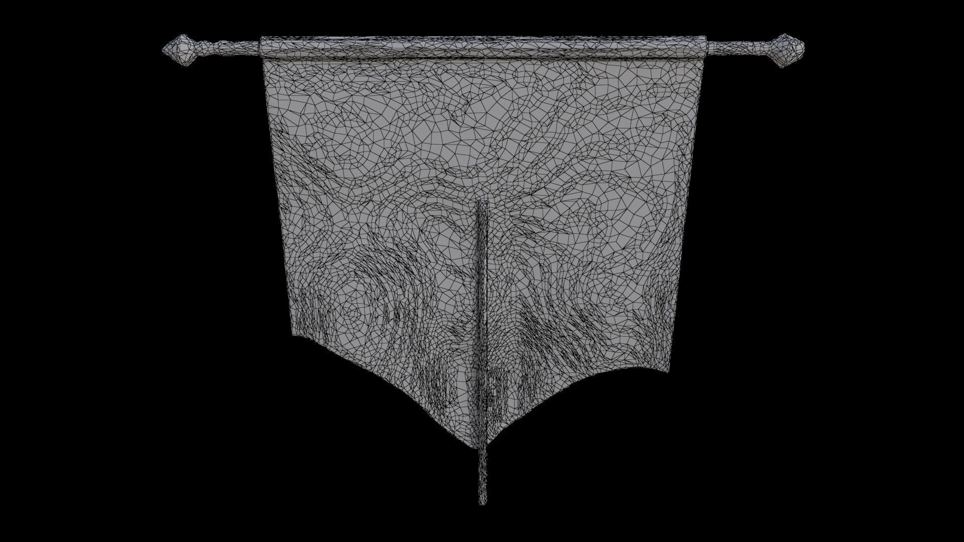 Decorative Heraldic Banner 3D model_7