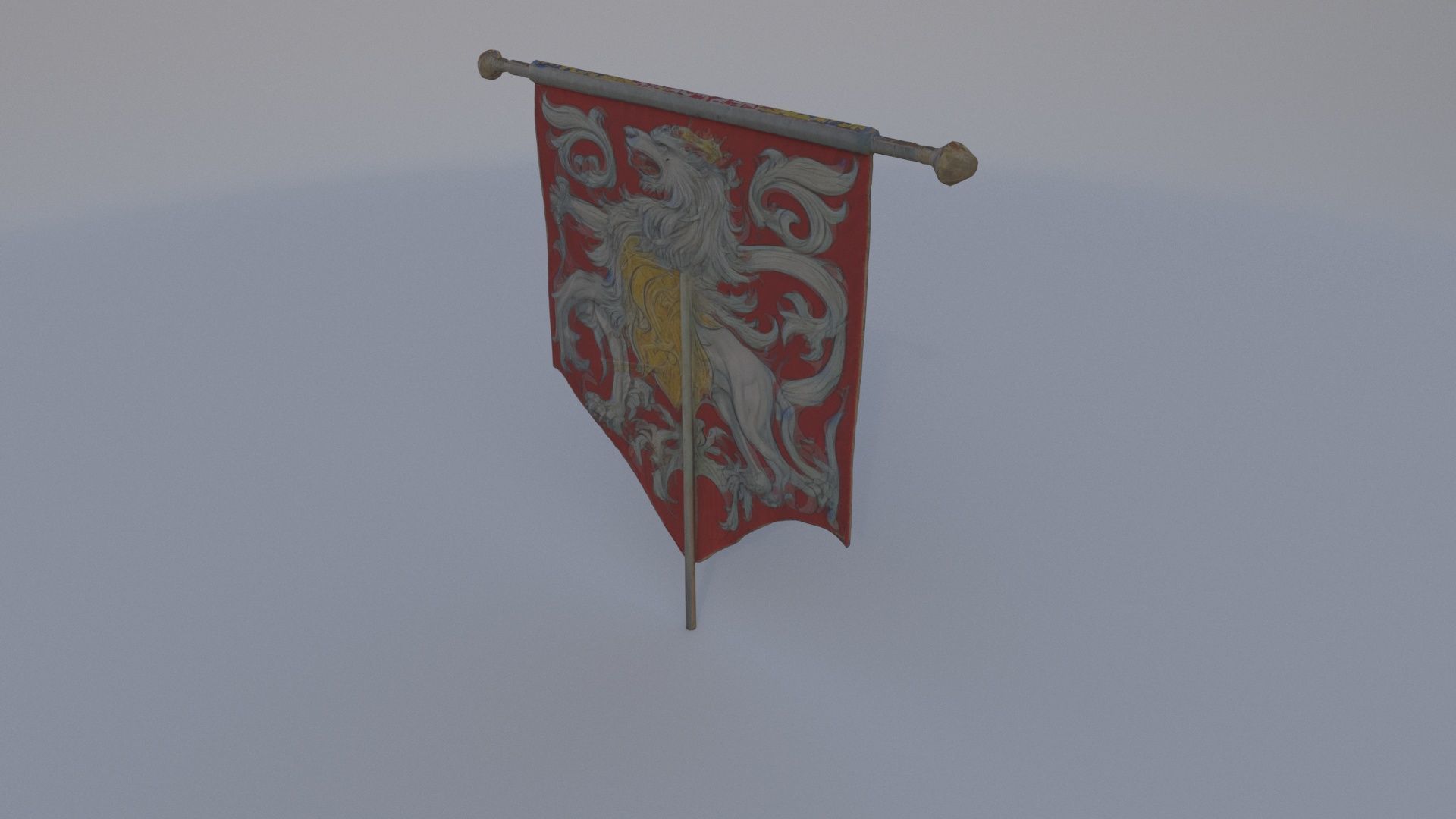 Decorative Heraldic Banner 3D model_3