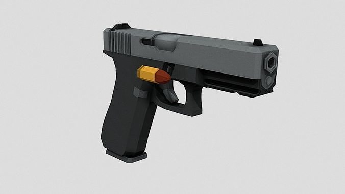 Low Poly Glock 17 Low-poly 3D model