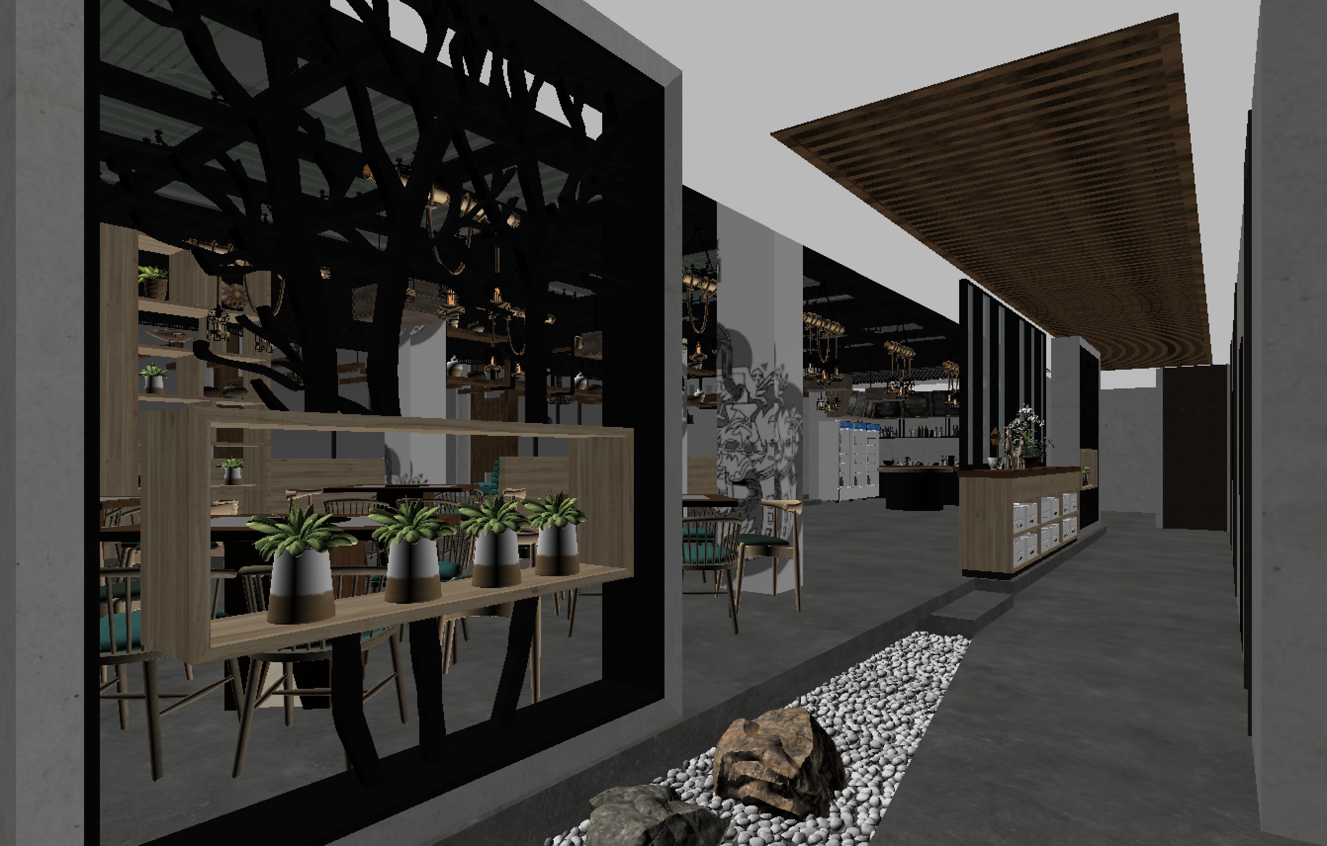 restaurant interior scenes 3D model_4