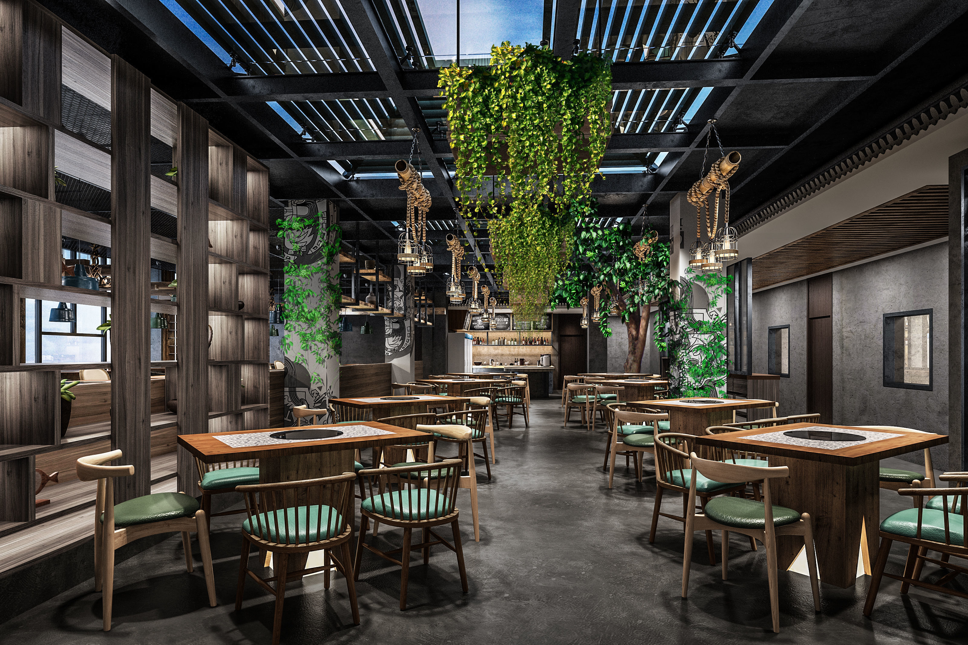 restaurant interior scenes 3D model_2