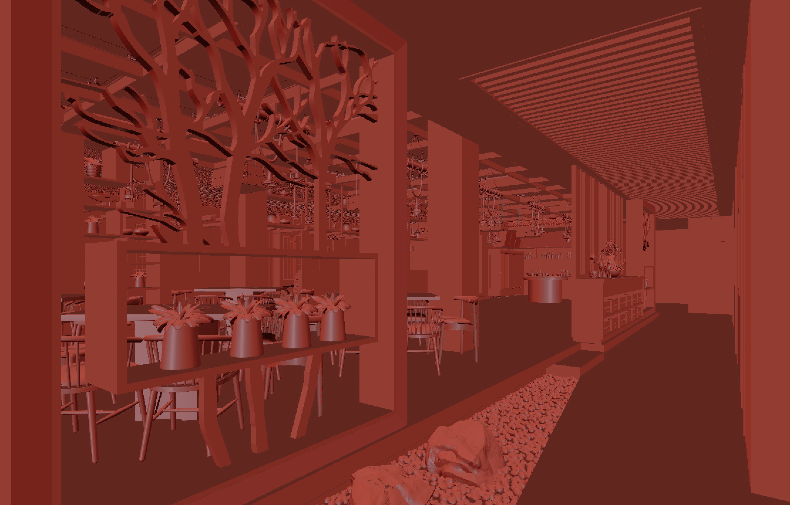 restaurant interior scenes 3D model_5