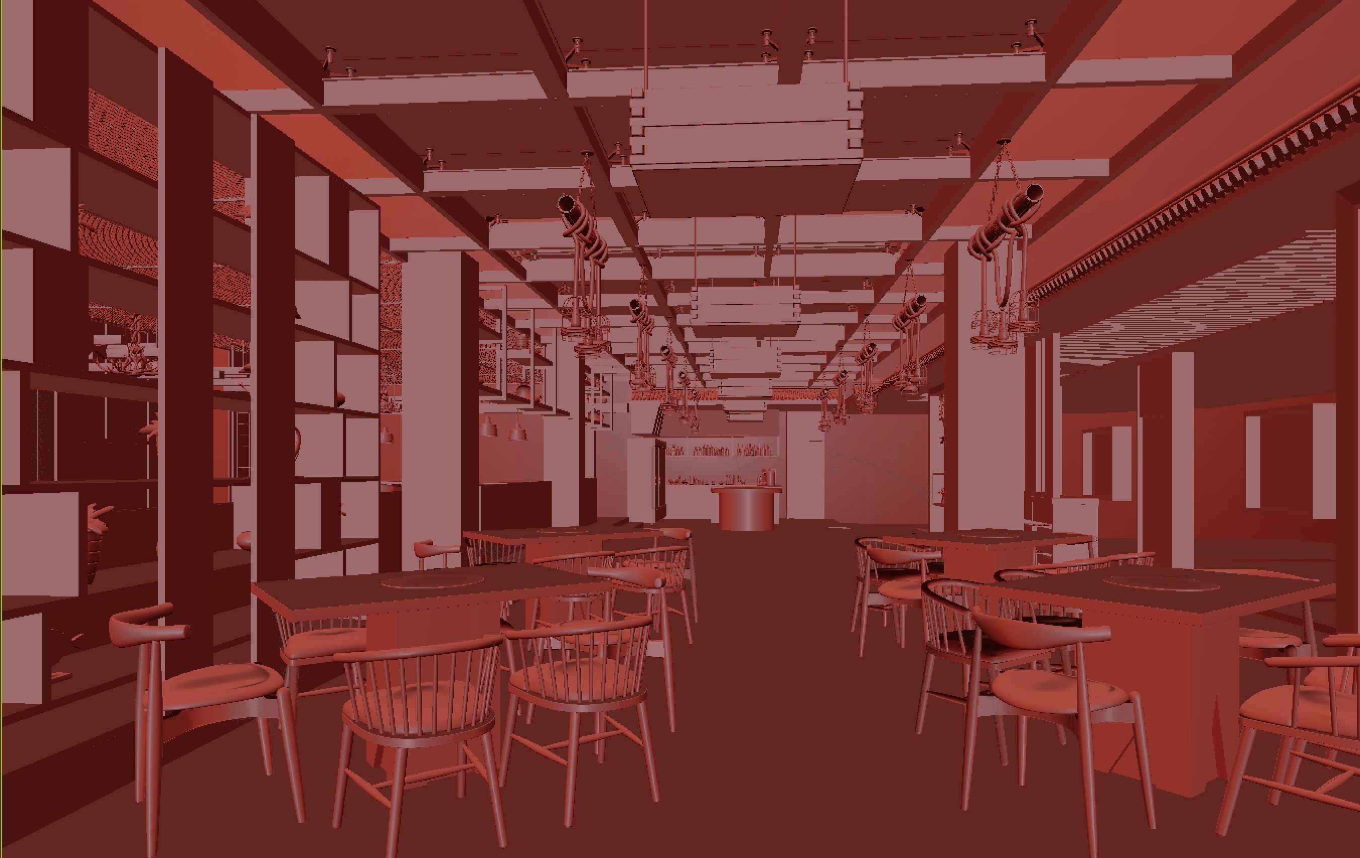 restaurant interior scenes 3D model_6