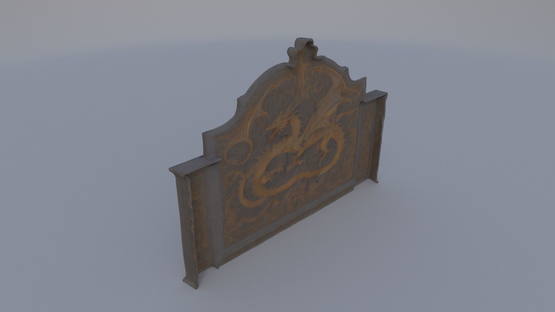 Dragon-Embossed Fireplace Screen 3D model_3
