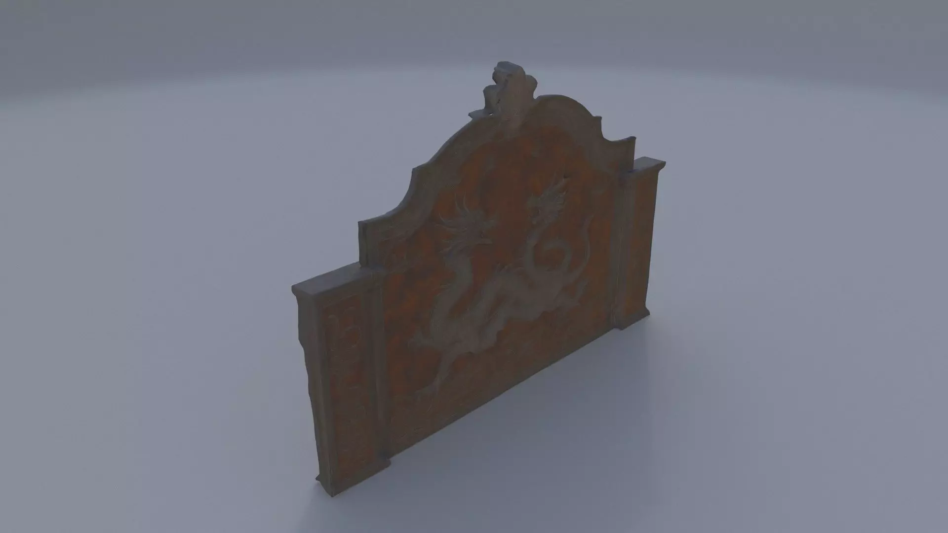 Dragon-Embossed Fireplace Screen 3D model_0