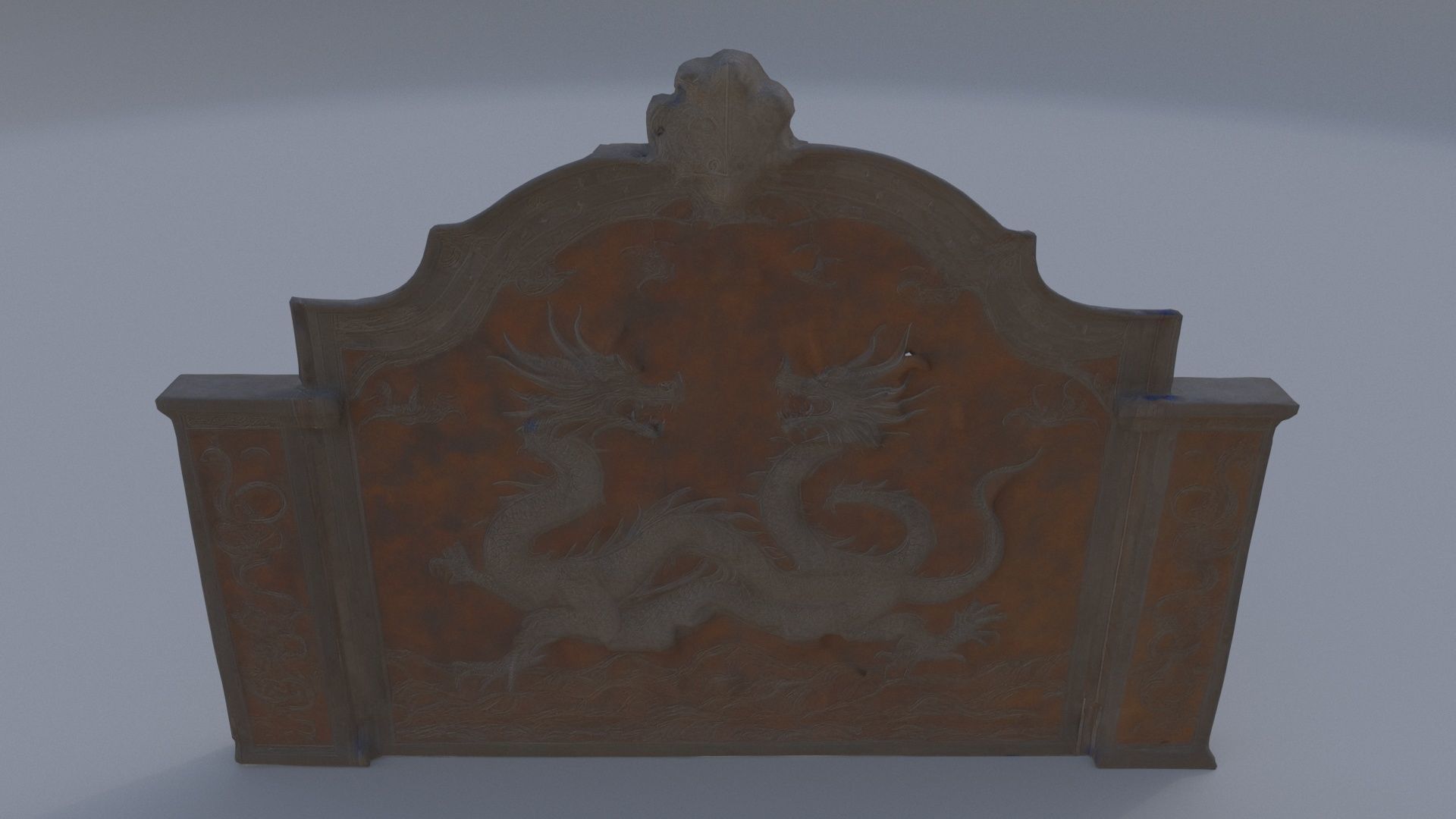 Dragon-Embossed Fireplace Screen 3D model_1