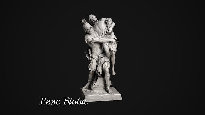 Enee and Anchise statue Anchise Low-poly 3D model