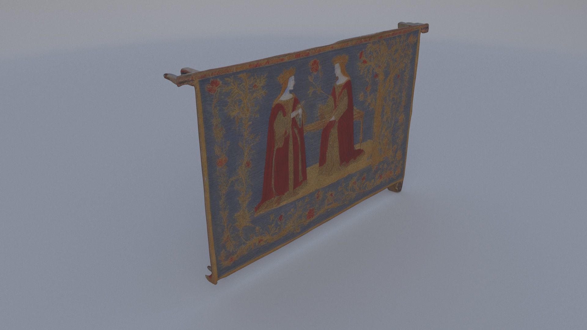 Embroidered Wall Tapestry 3D model_3