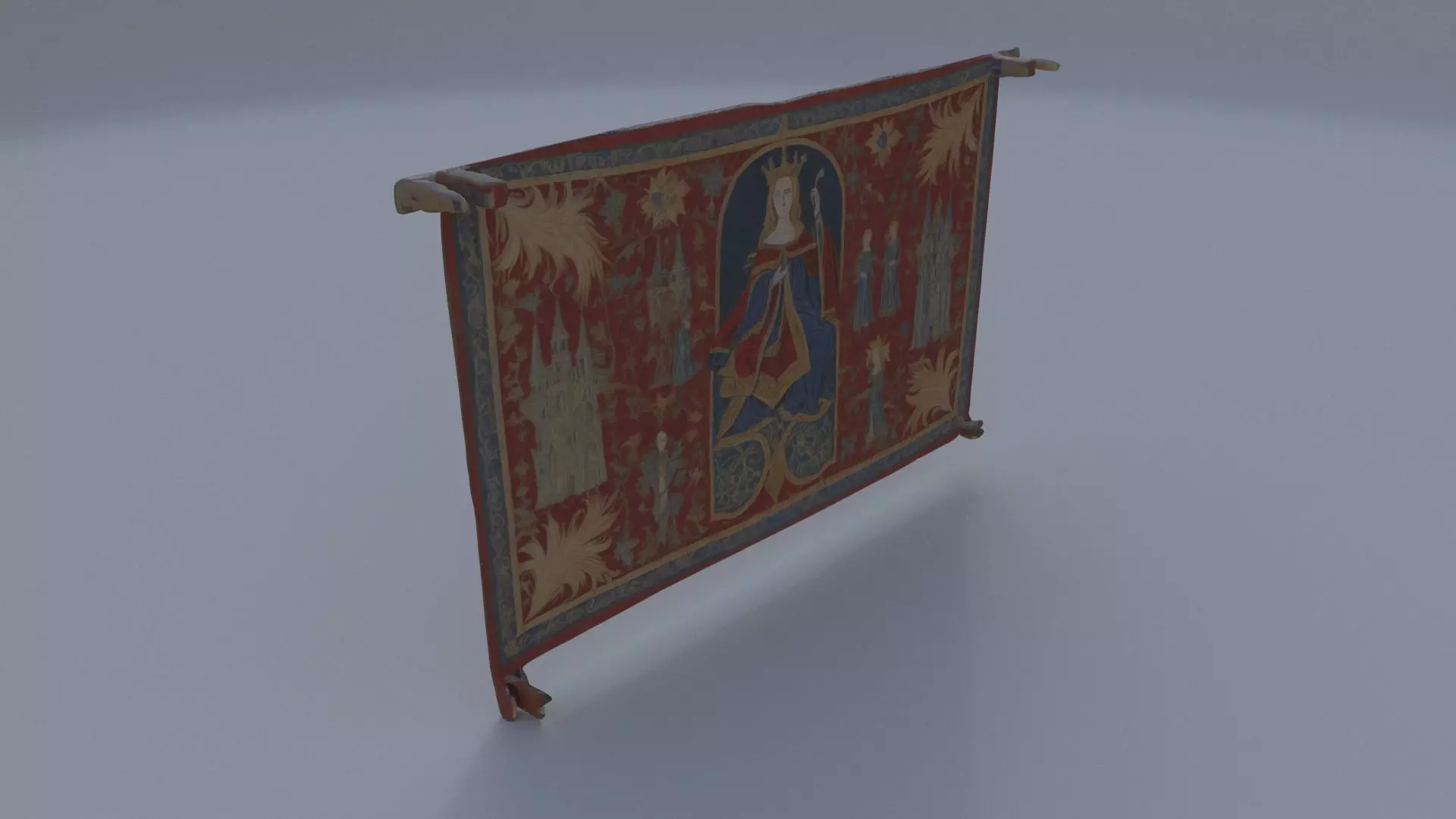 Embroidered Wall Tapestry 3D model_0