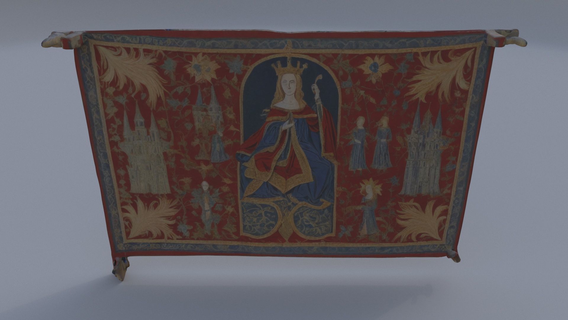 Embroidered Wall Tapestry 3D model_1