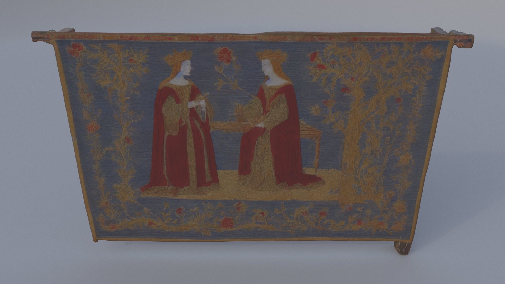 Embroidered Wall Tapestry 3D model_4