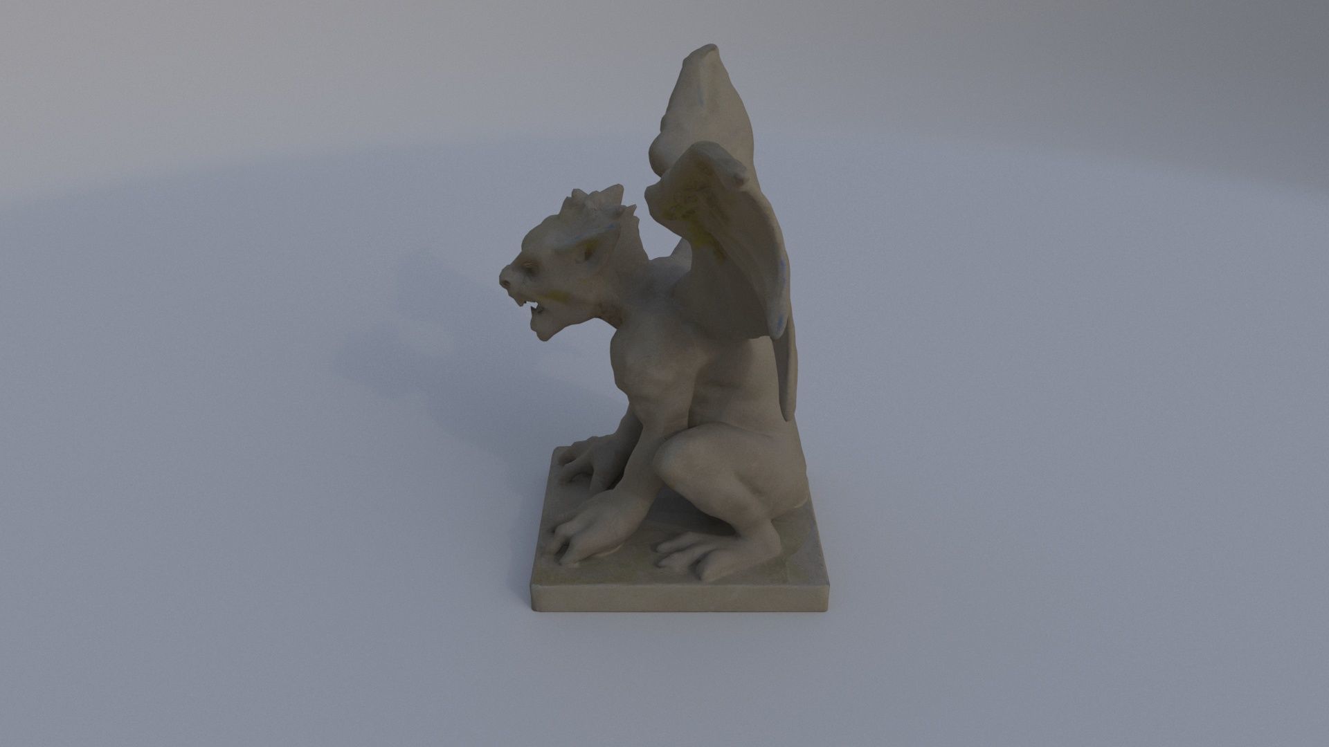 Engraved Stone Gargoyle 3D model_2