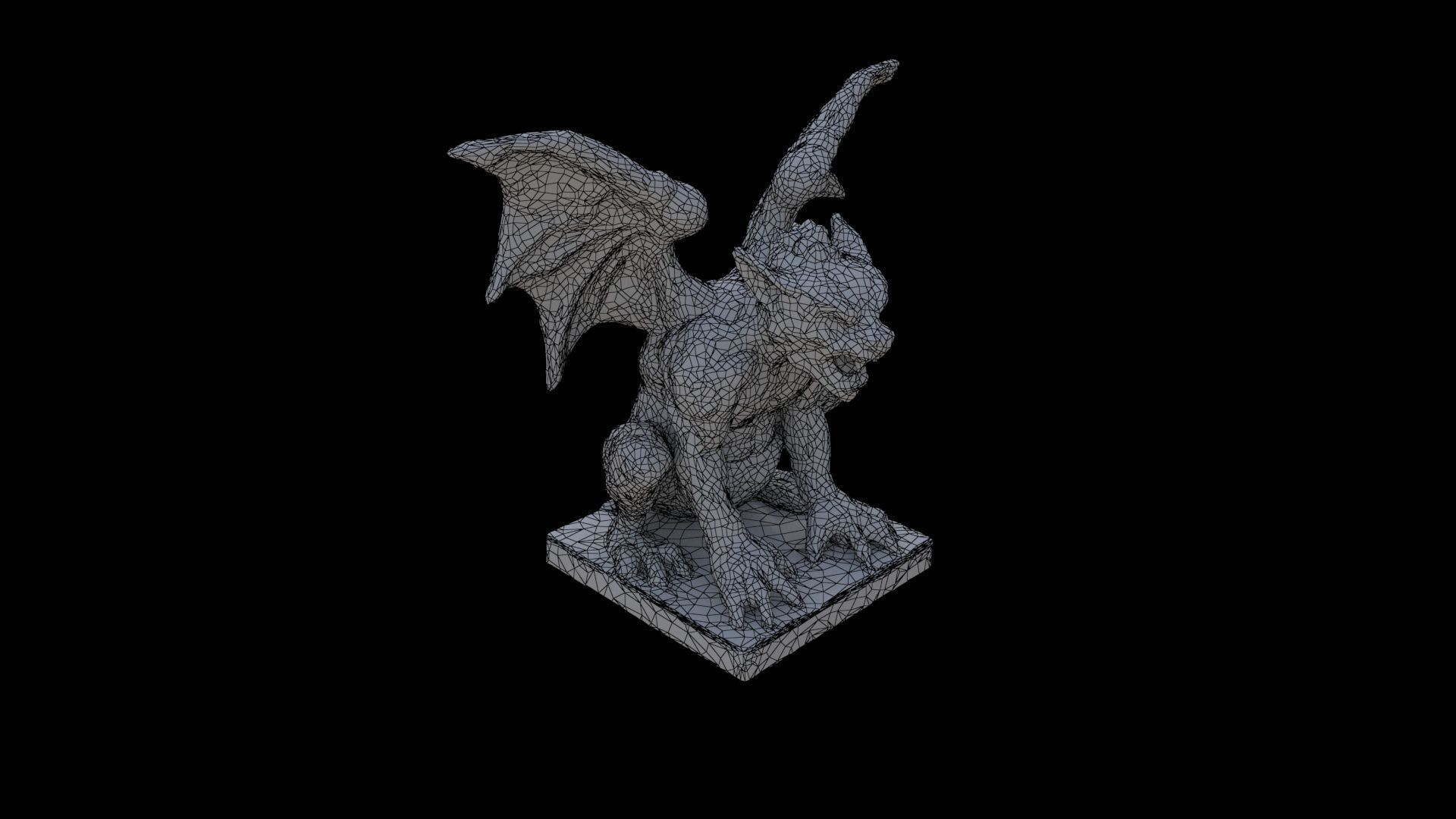 Engraved Stone Gargoyle 3D model_5