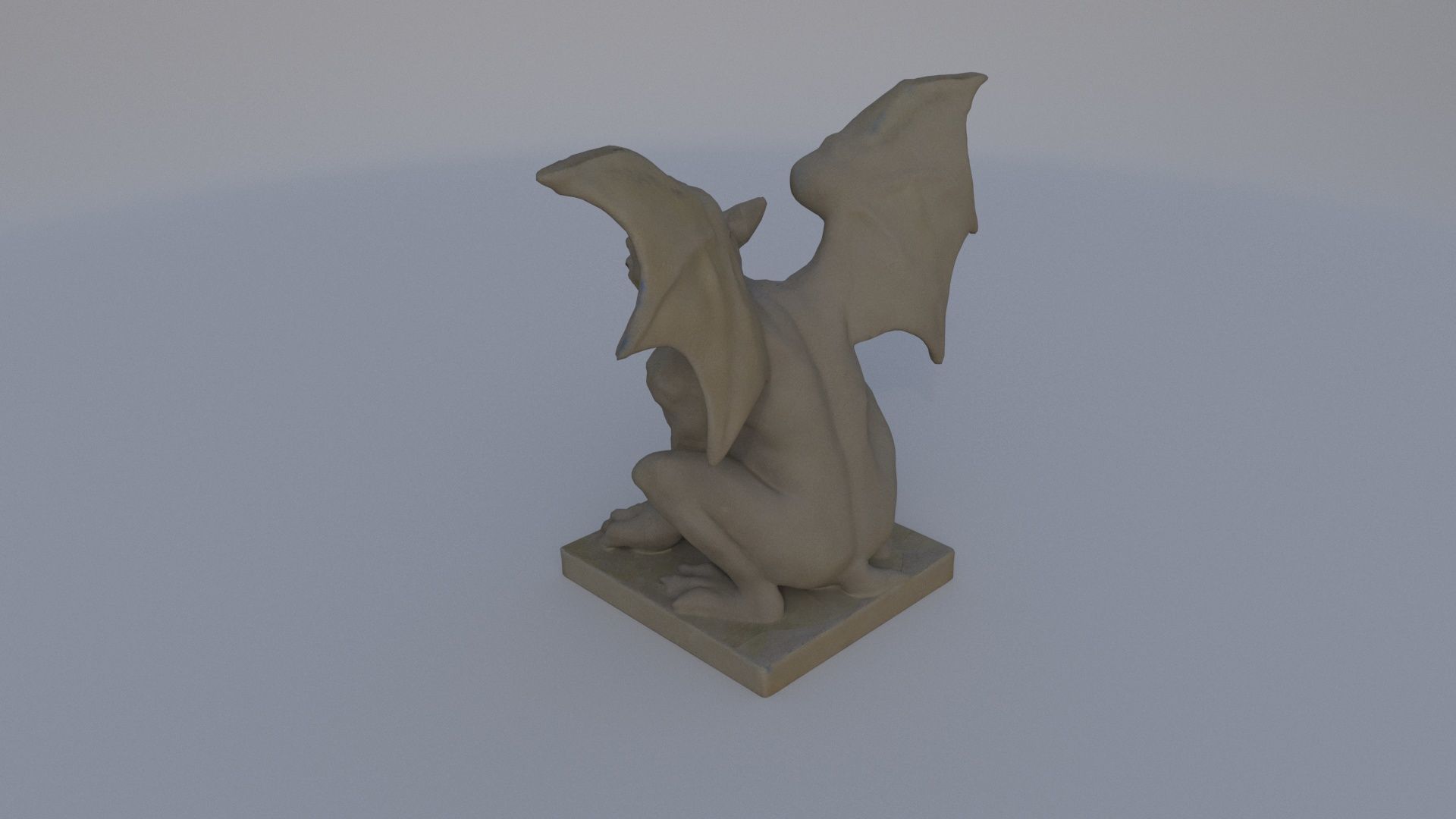 Engraved Stone Gargoyle 3D model_3