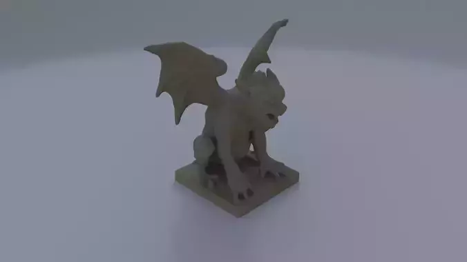 Engraved Stone Gargoyle 3D model
