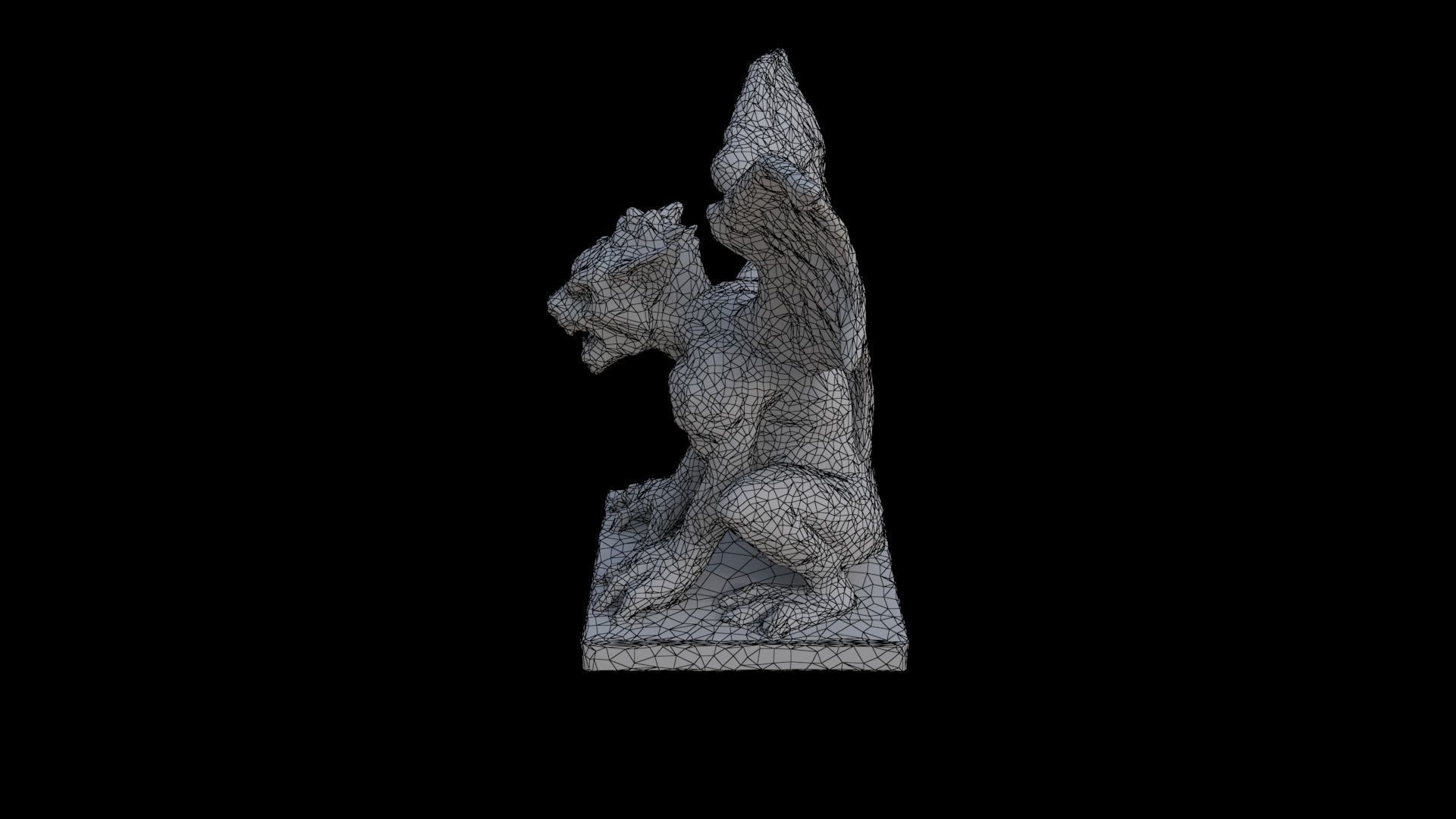 Engraved Stone Gargoyle 3D model_7