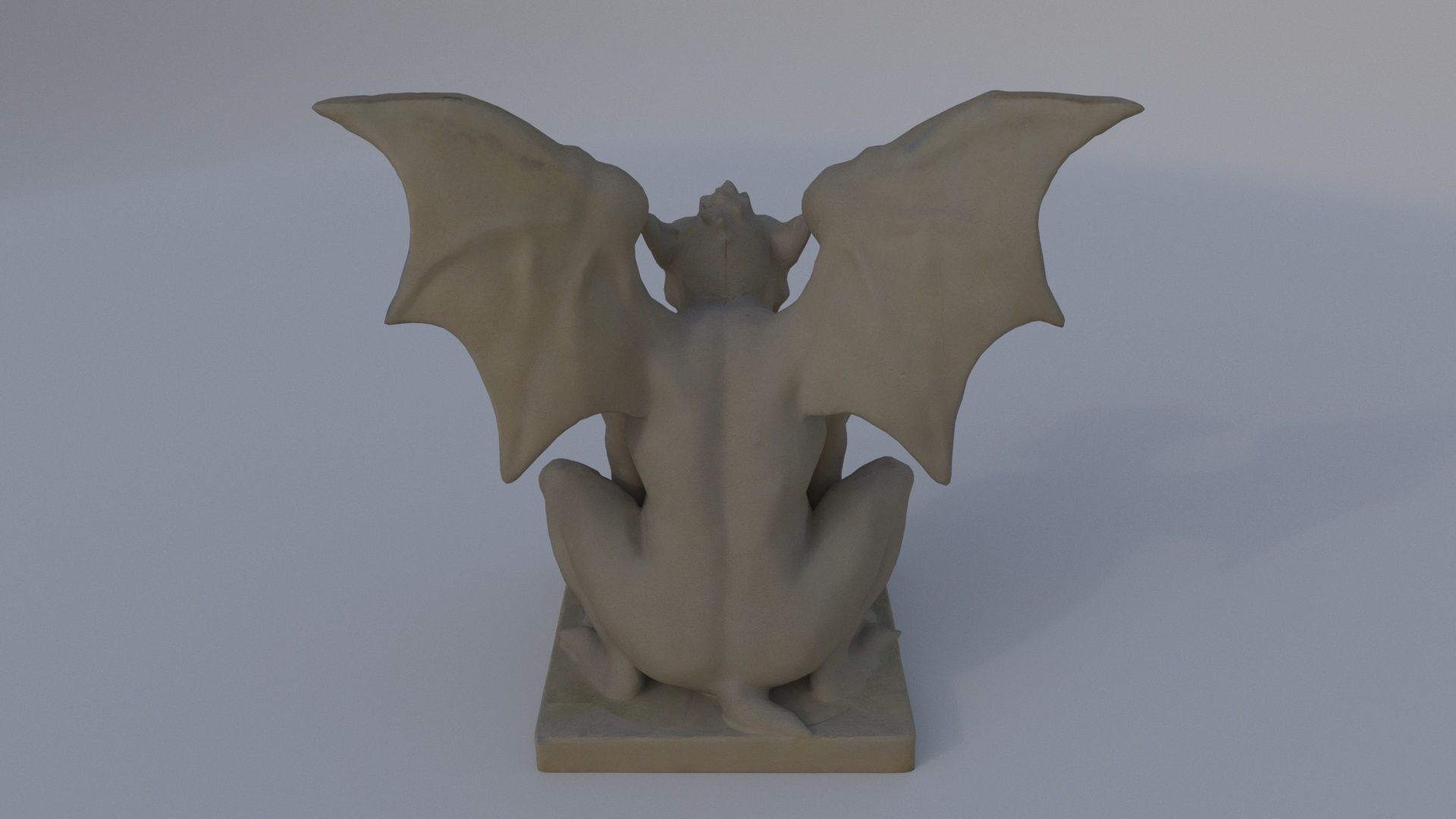 Engraved Stone Gargoyle 3D model_4