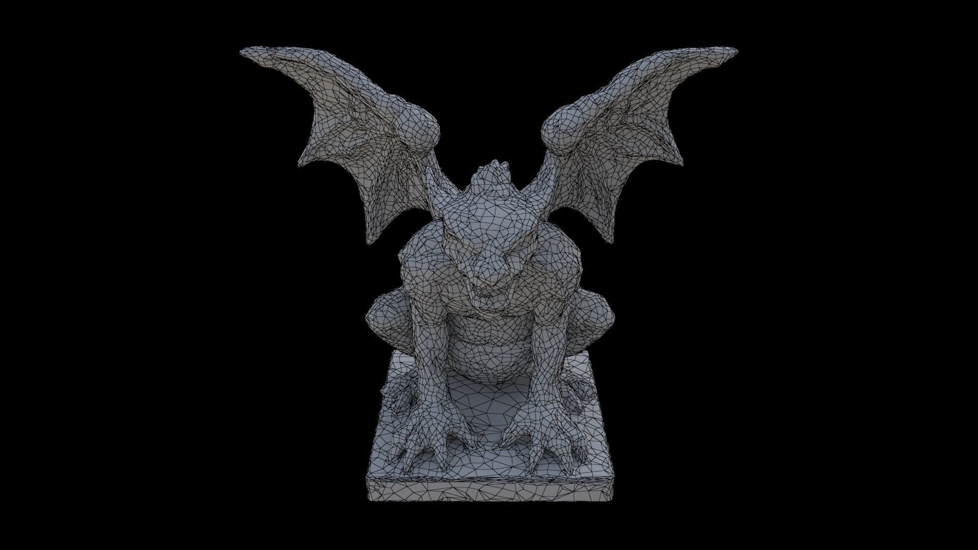 Engraved Stone Gargoyle 3D model_6