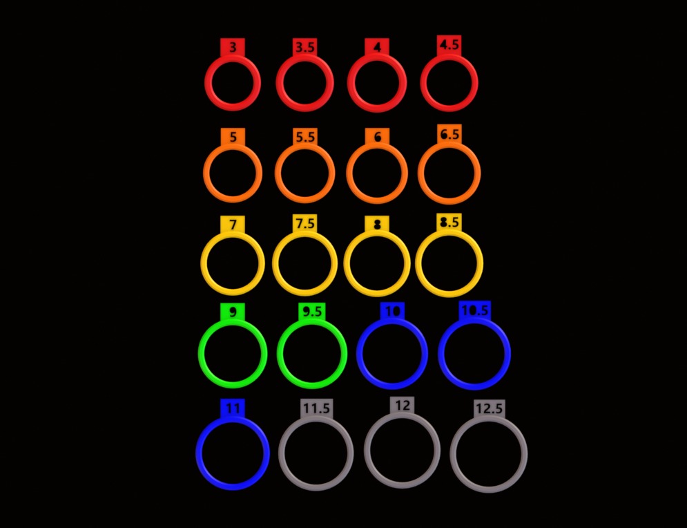 3D Printable Ring Sizing Guide From Size 3 to 12 3D print model_7
