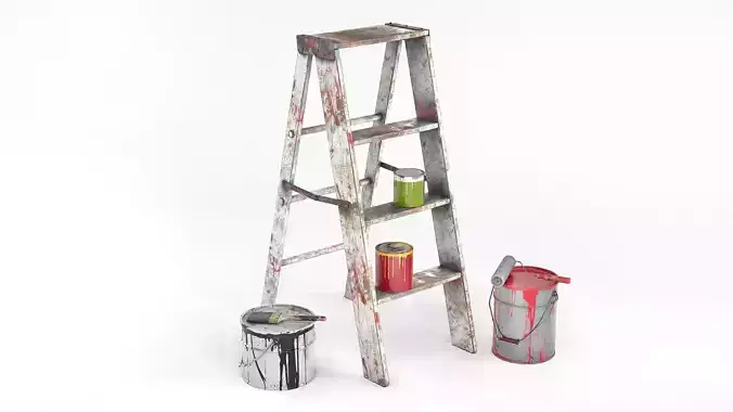 Painter tools pack Low-poly 3D model