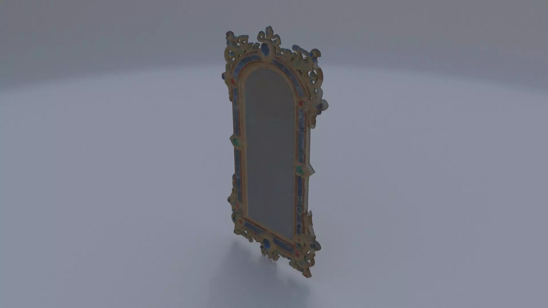 Gem-Encrusted Mirror Frame 3D model_0