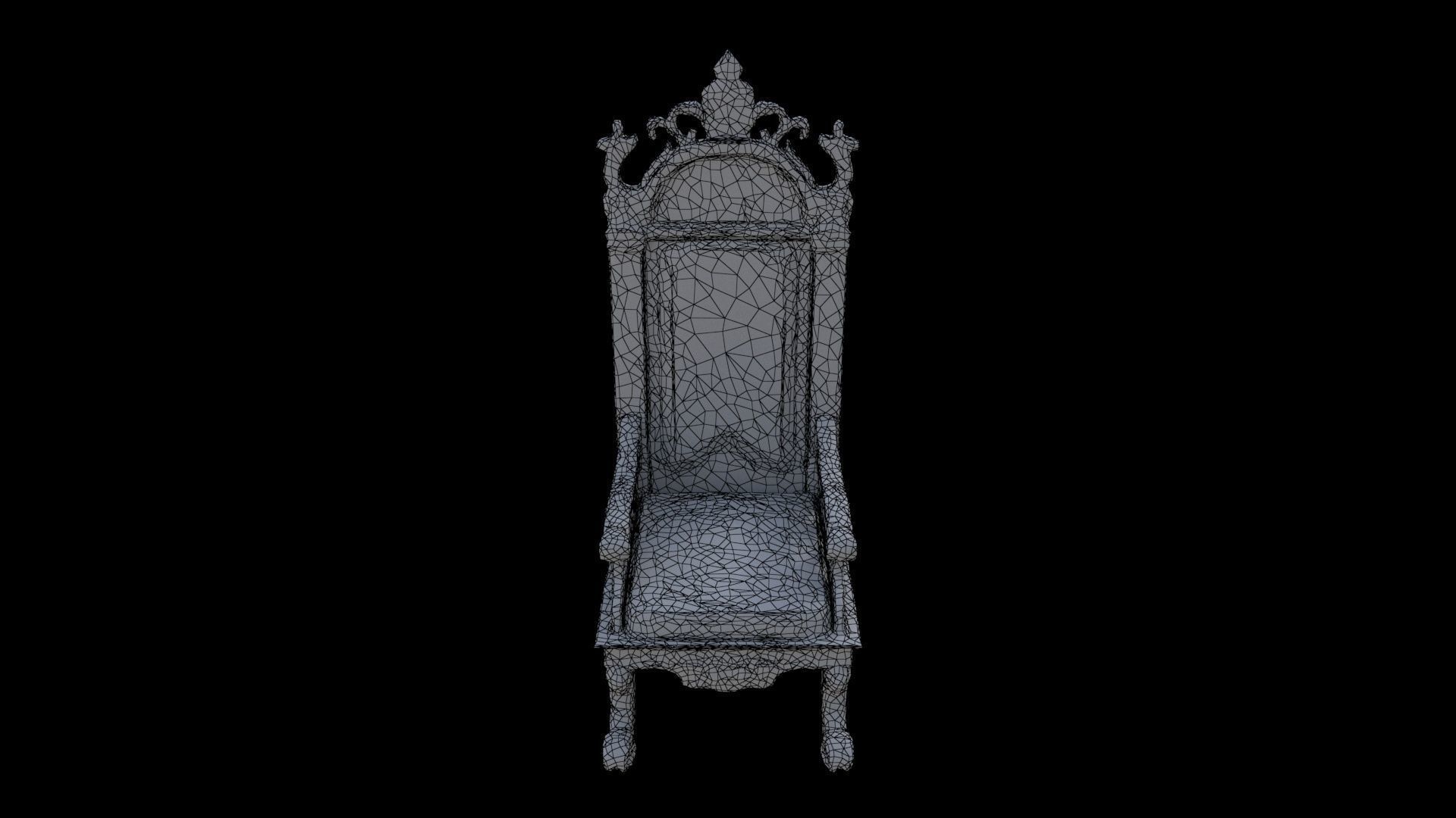 Gilded Throne Chair 3D model_6